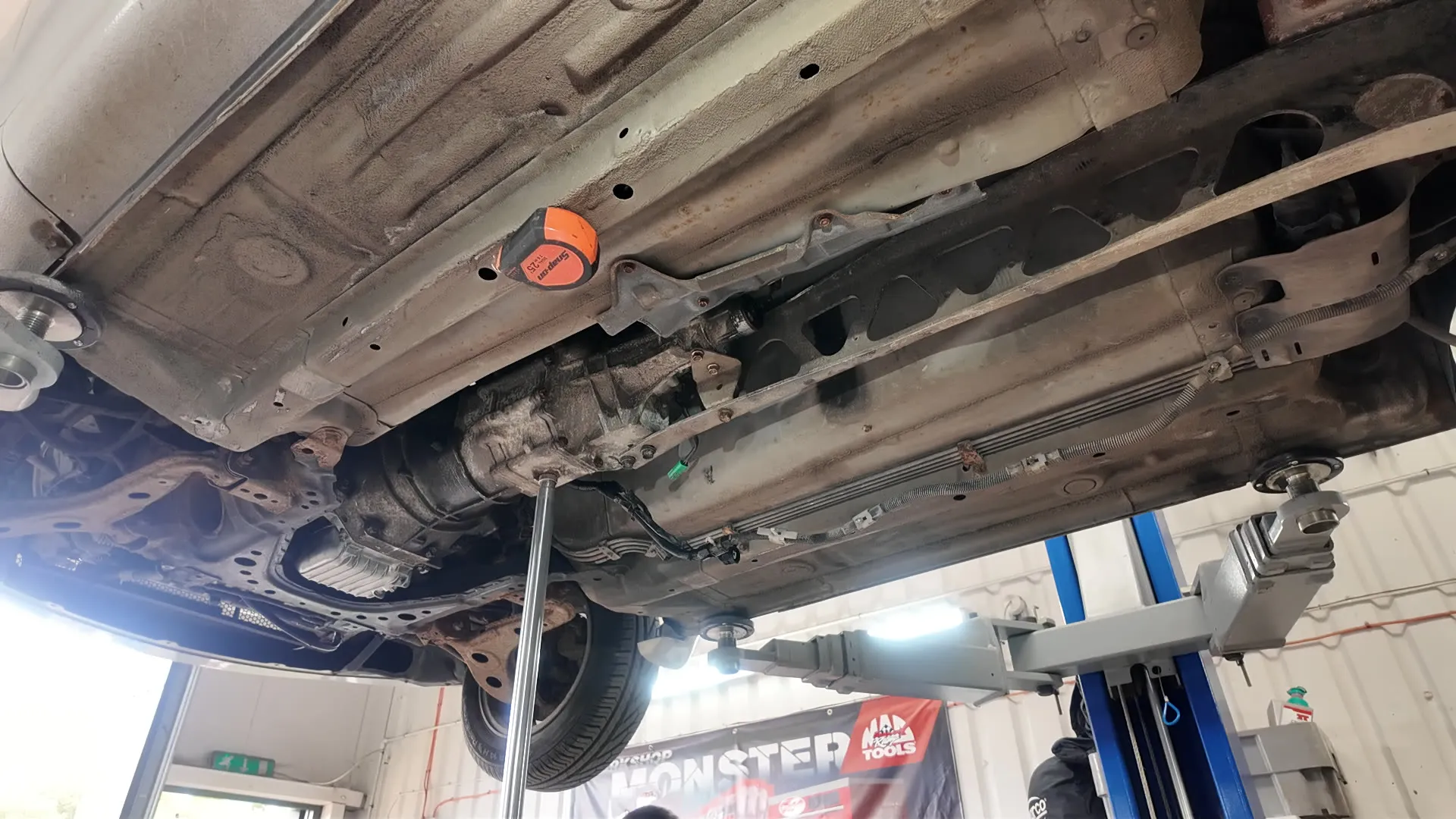 The Power Plant Frame running from the gearbox to the diff, viewed from underneath