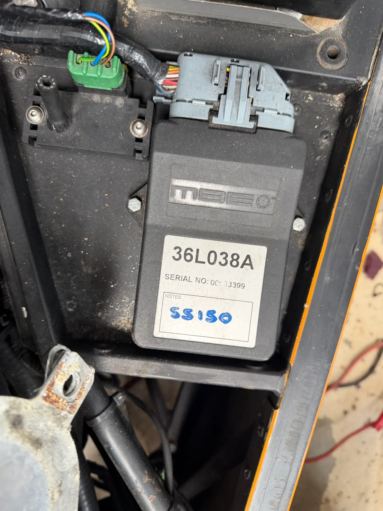 The locked MBE SS150 ECU on the Caterham