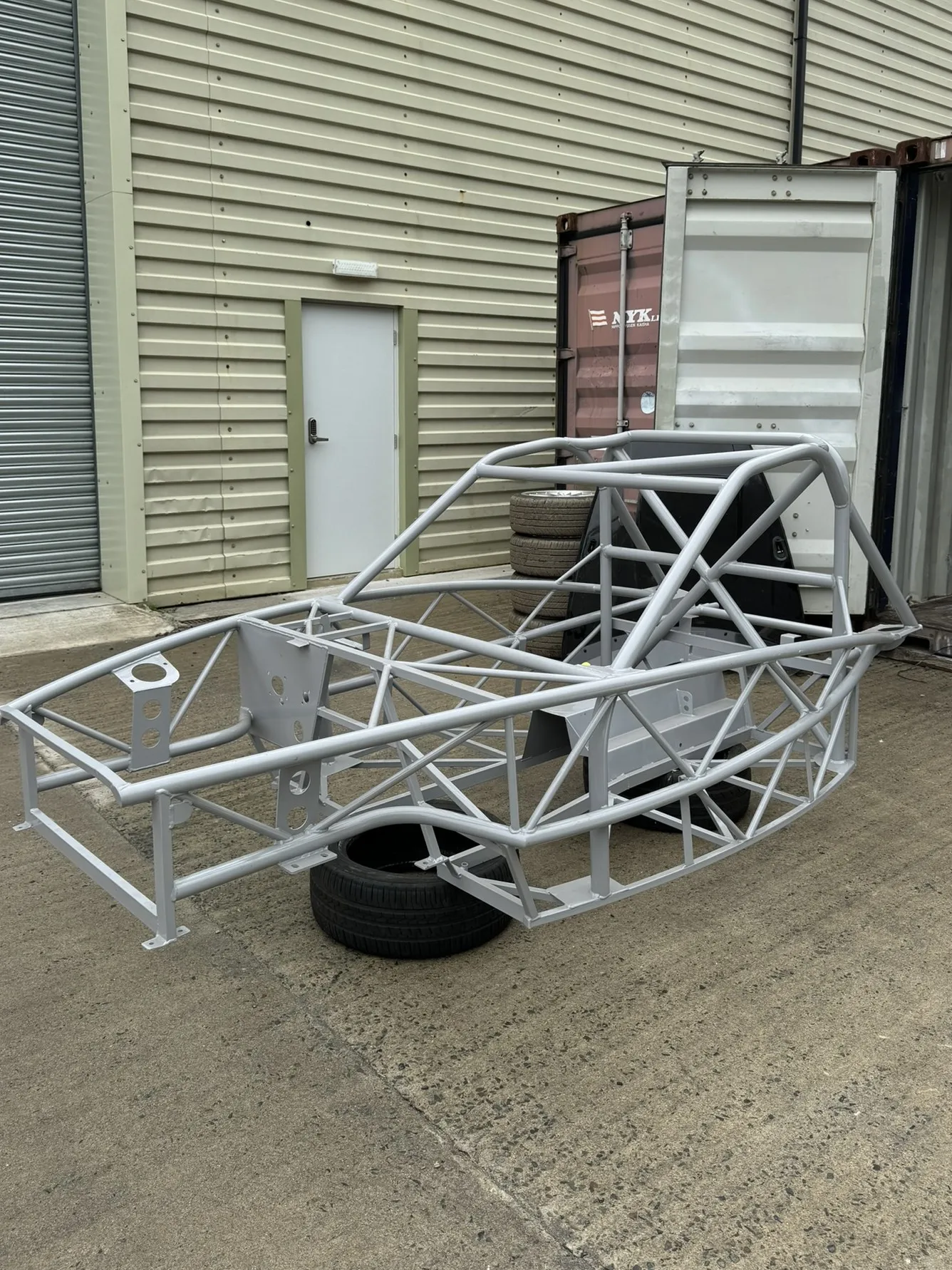 The new chassis out of storage, outside the unit, 3 July 2024