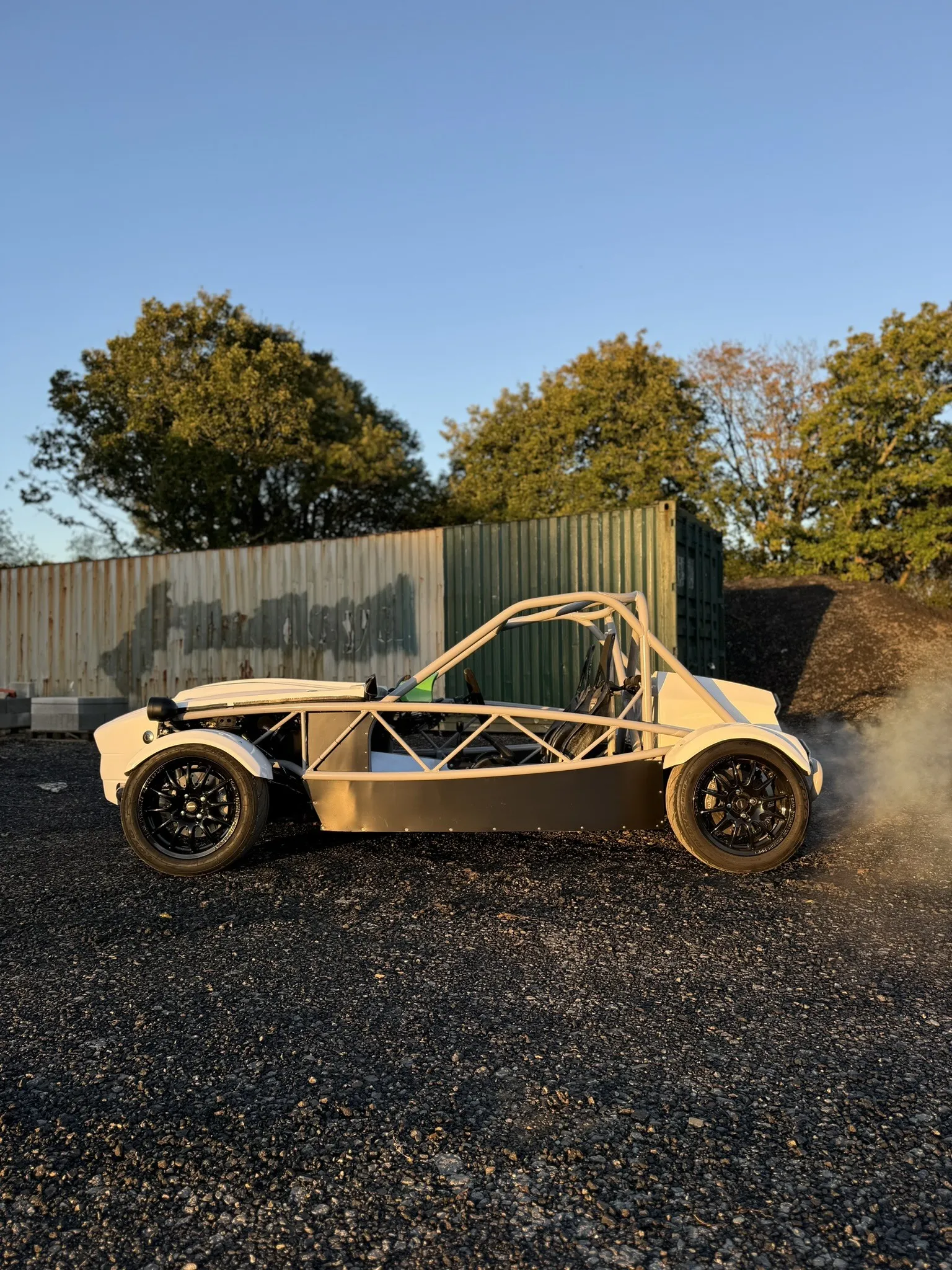 The finished car side on, on the gravel, 3 October 2024