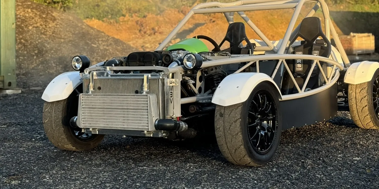 The finished MEV Exocet on gravel outside the unit in low morning sun