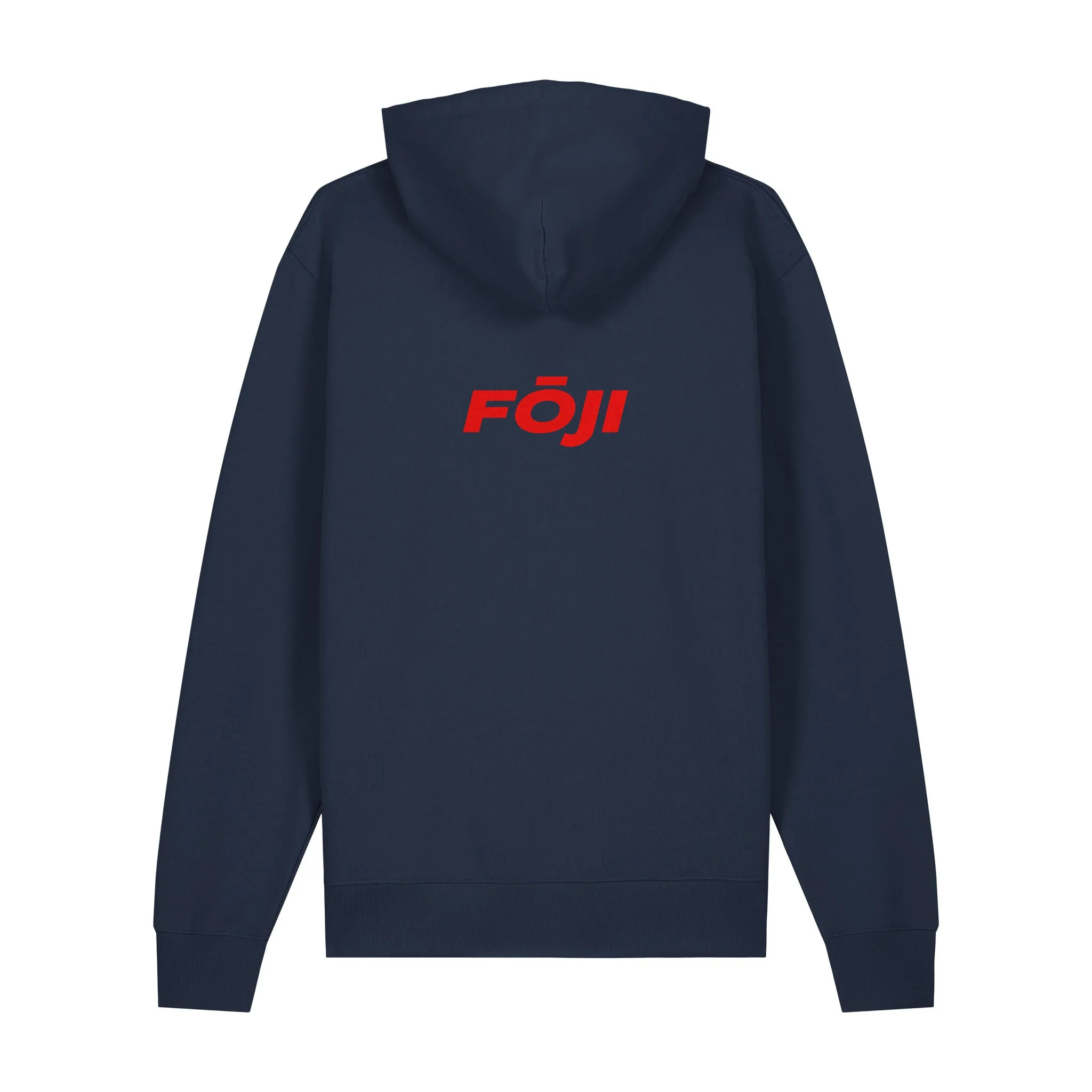 FOJI Badge Hoodie in French Navy, back