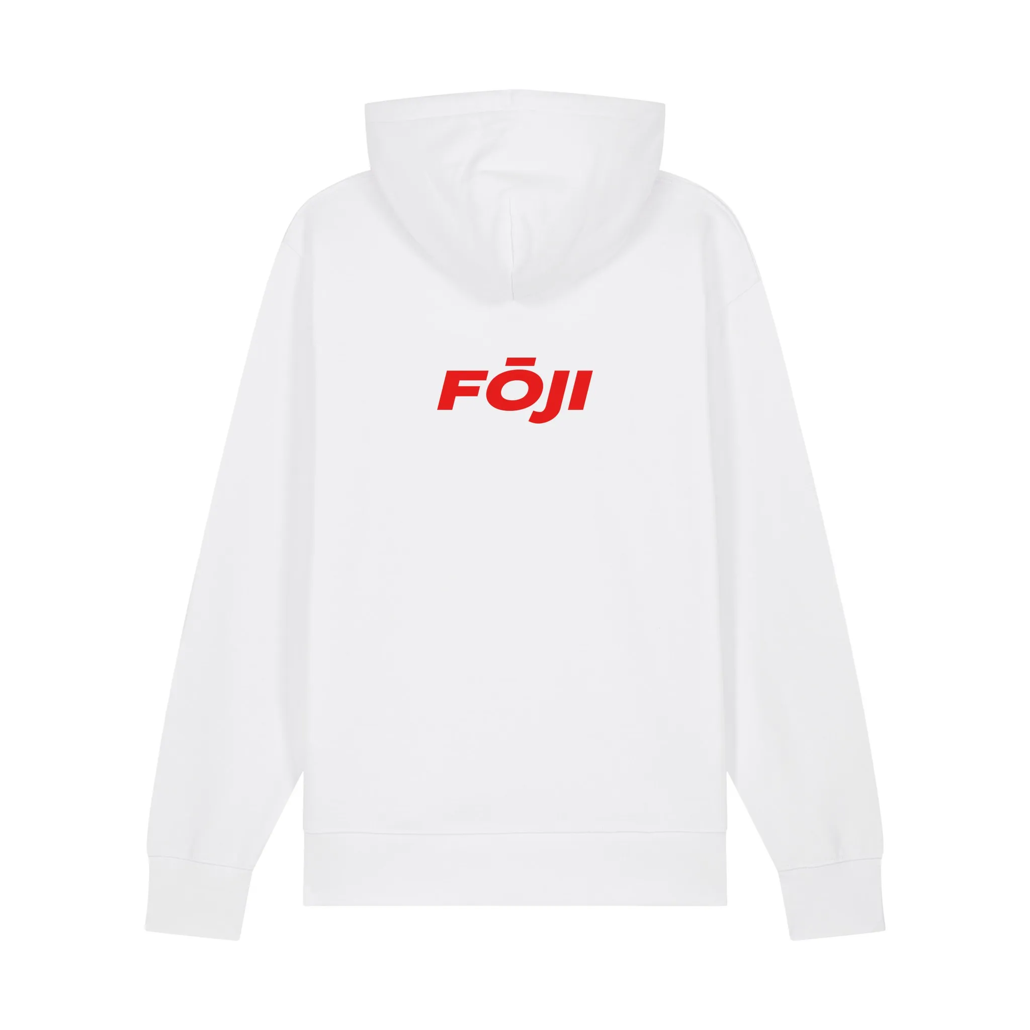 FOJI Badge Hoodie in White, back