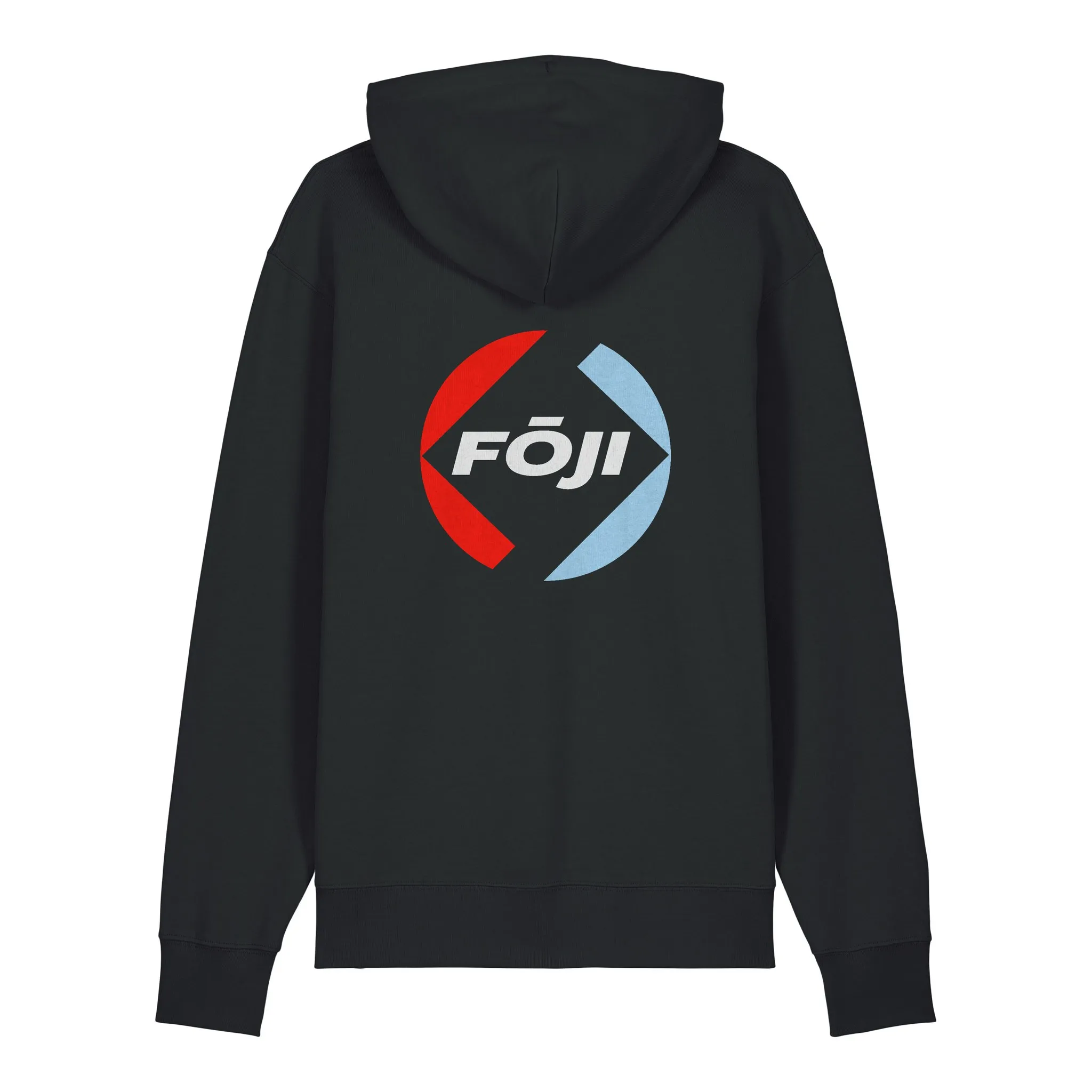 FOJI Badge Back hoodie in Black