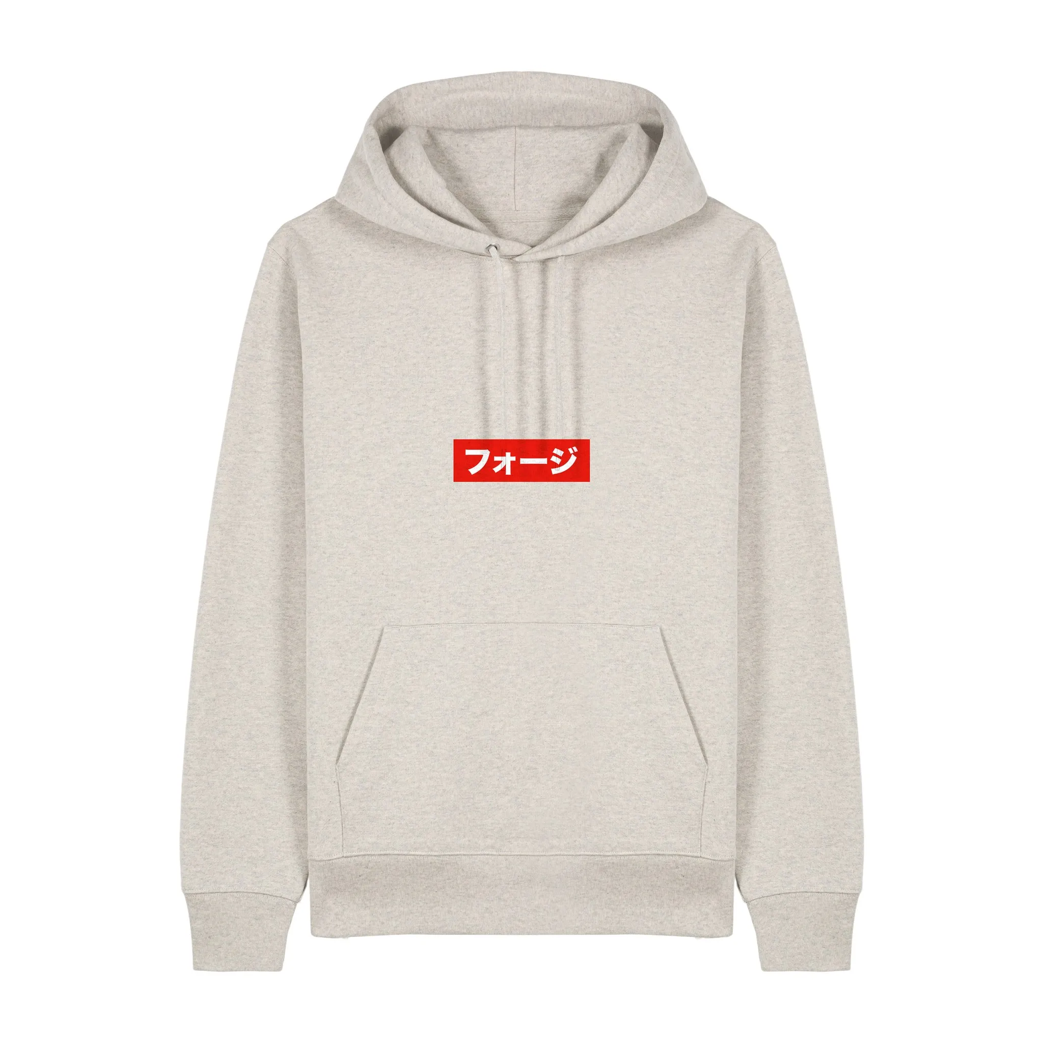 FOJI Box Logo Disc Hoodie in Heather Haze, front