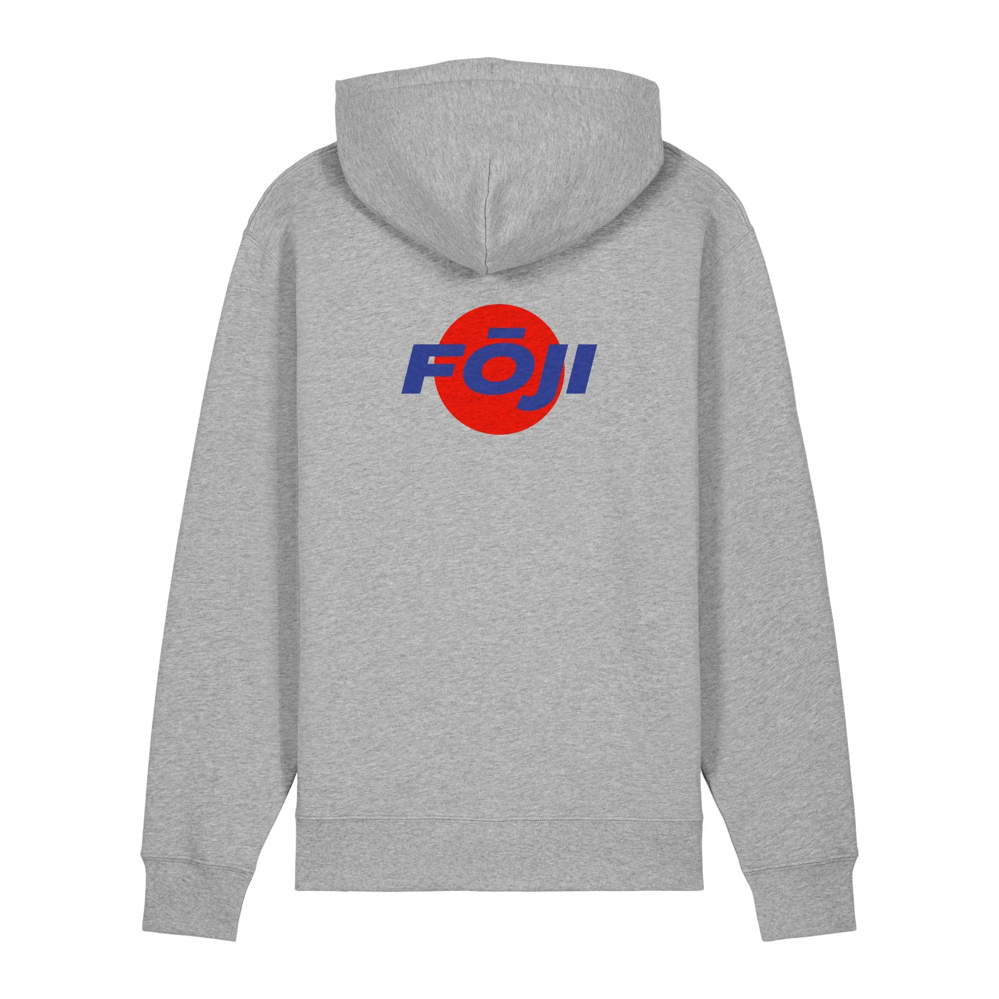 FOJI Disc Hoodie in Heather Grey, back