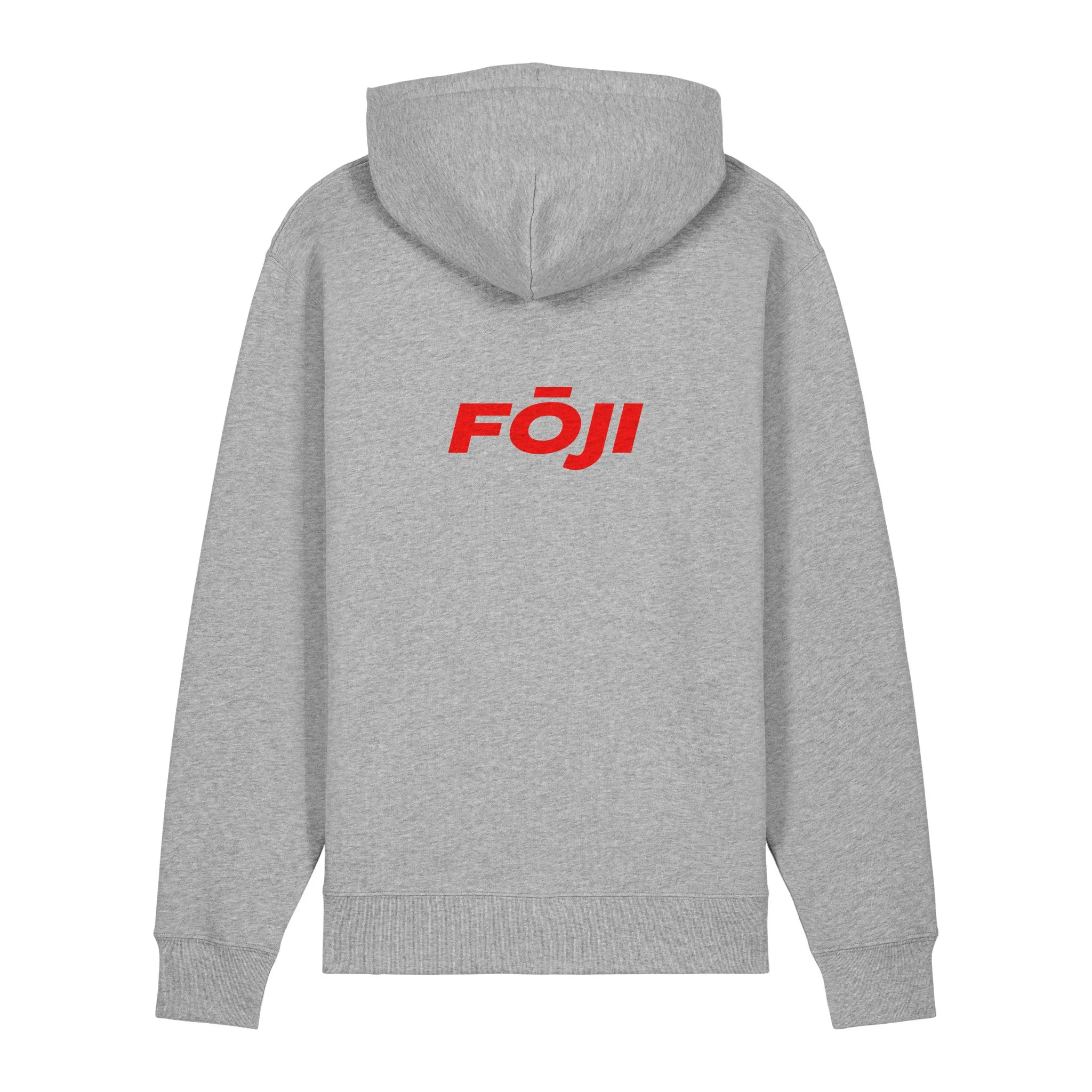 FOJI Flags Hoodie in Heather Grey, back
