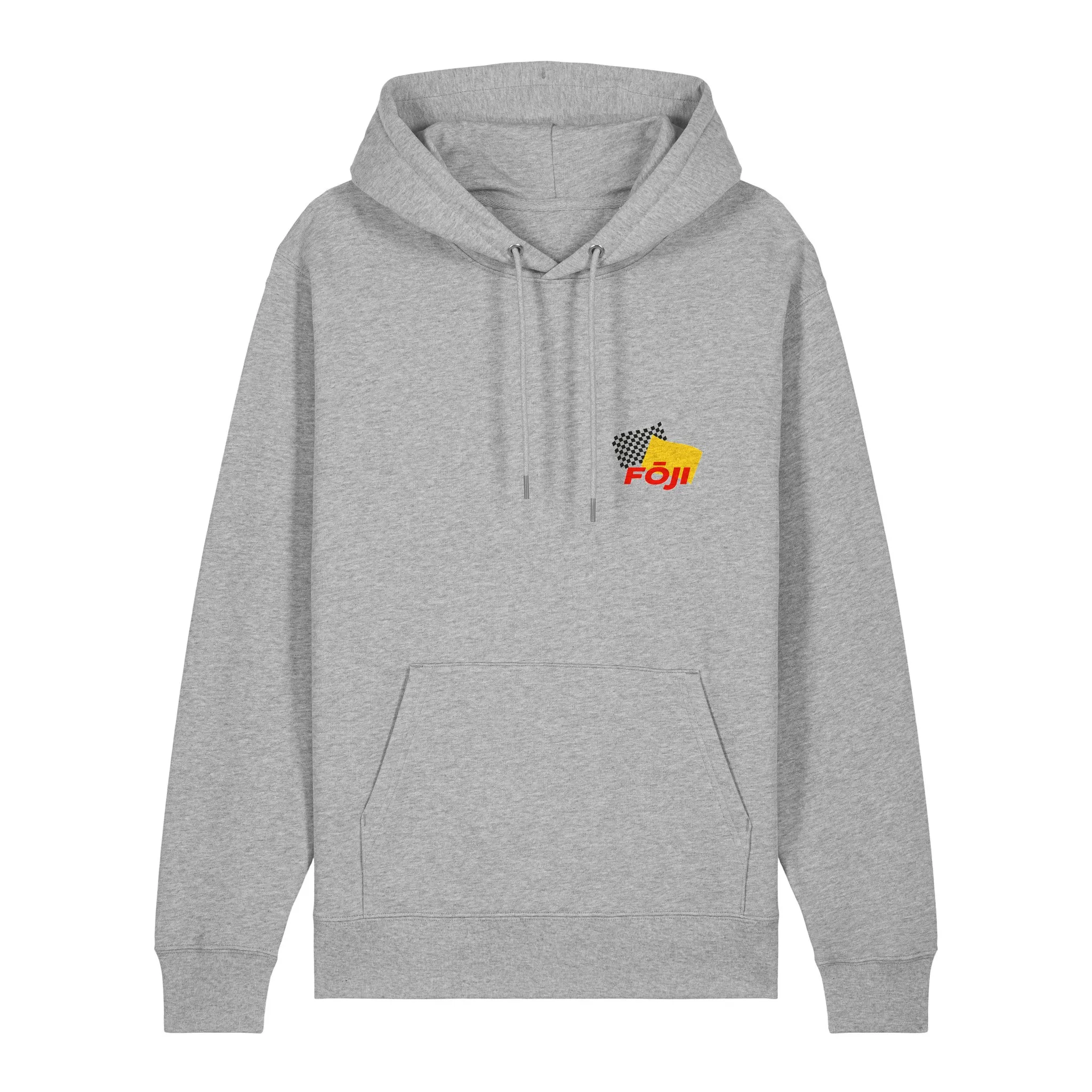 FOJI Flags Raceworks Hoodie in Heather Grey, front