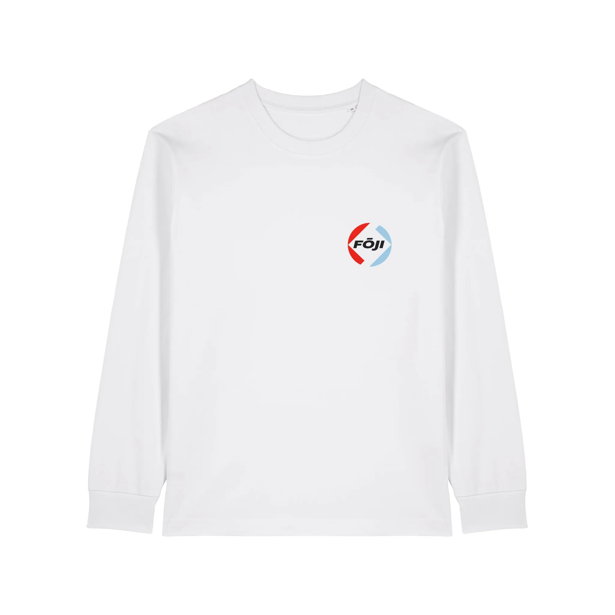 FOJI Badge Long Sleeve in White, front