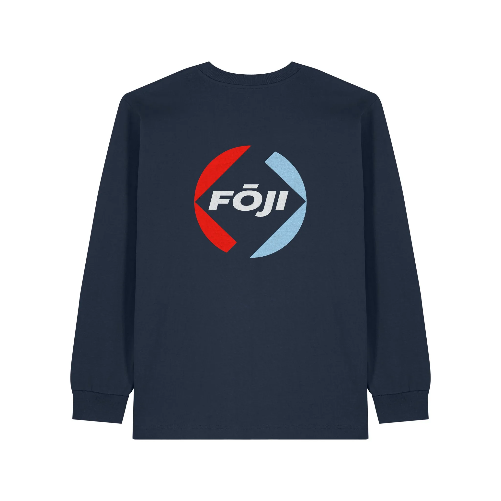 FOJI Badge Back Long Sleeve in French Navy, back