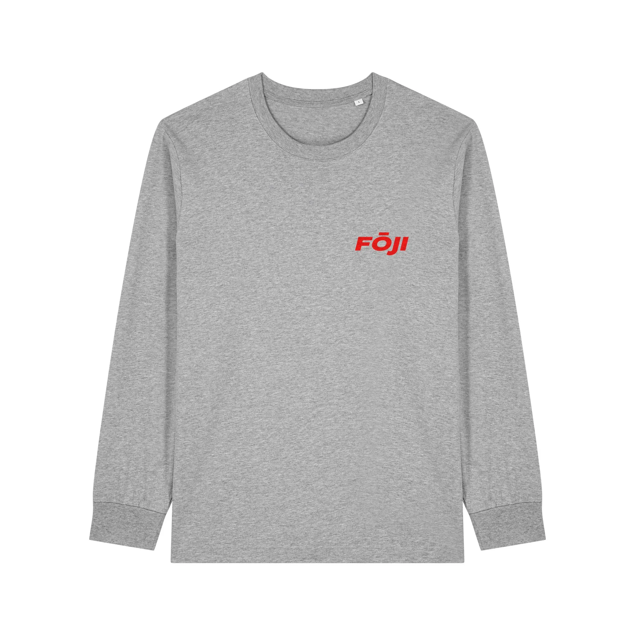 FOJI Disc Long Sleeve in Heather Grey, front