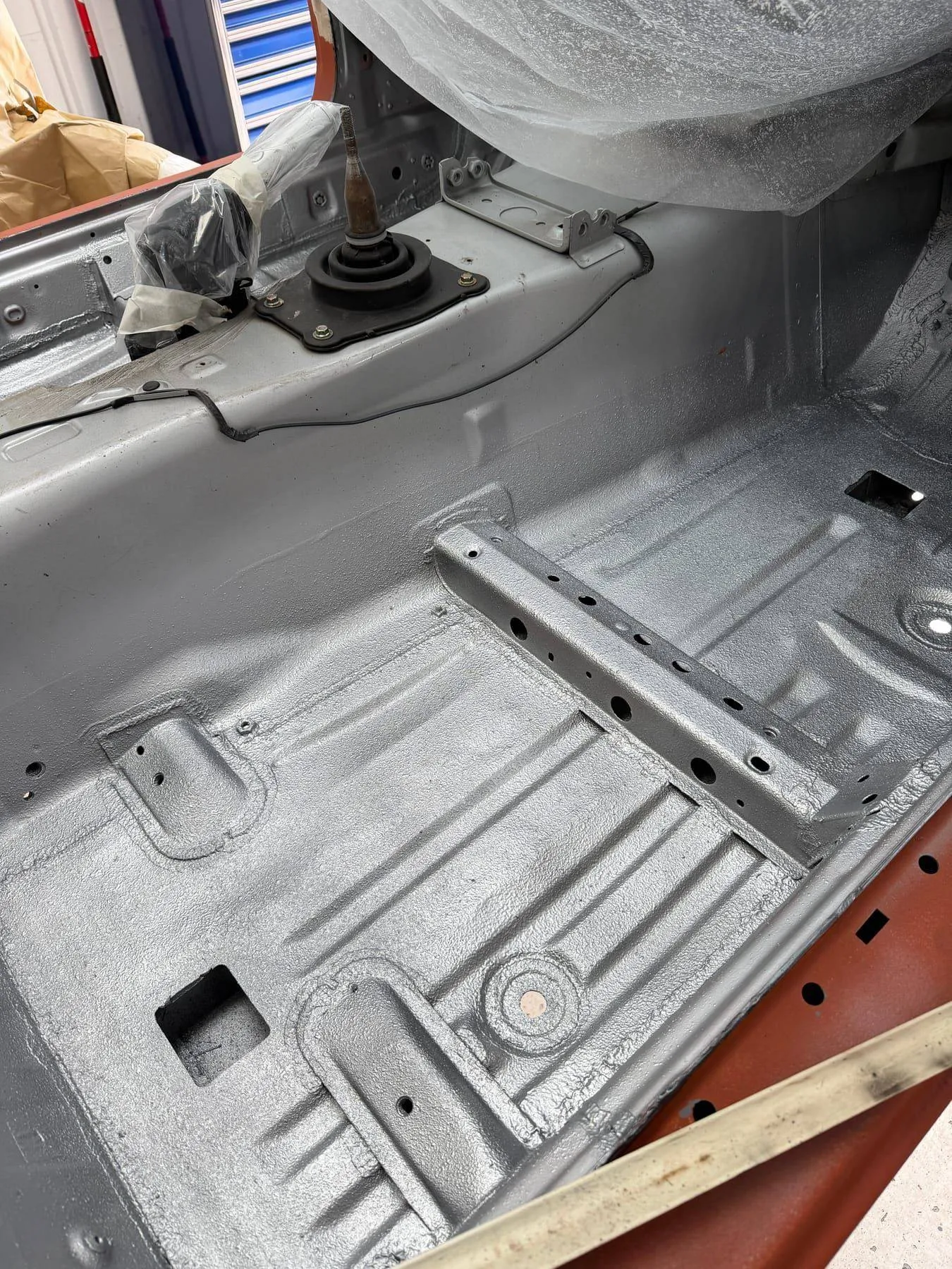 Rebuilt Mk1 MX-5 floor in fresh primer