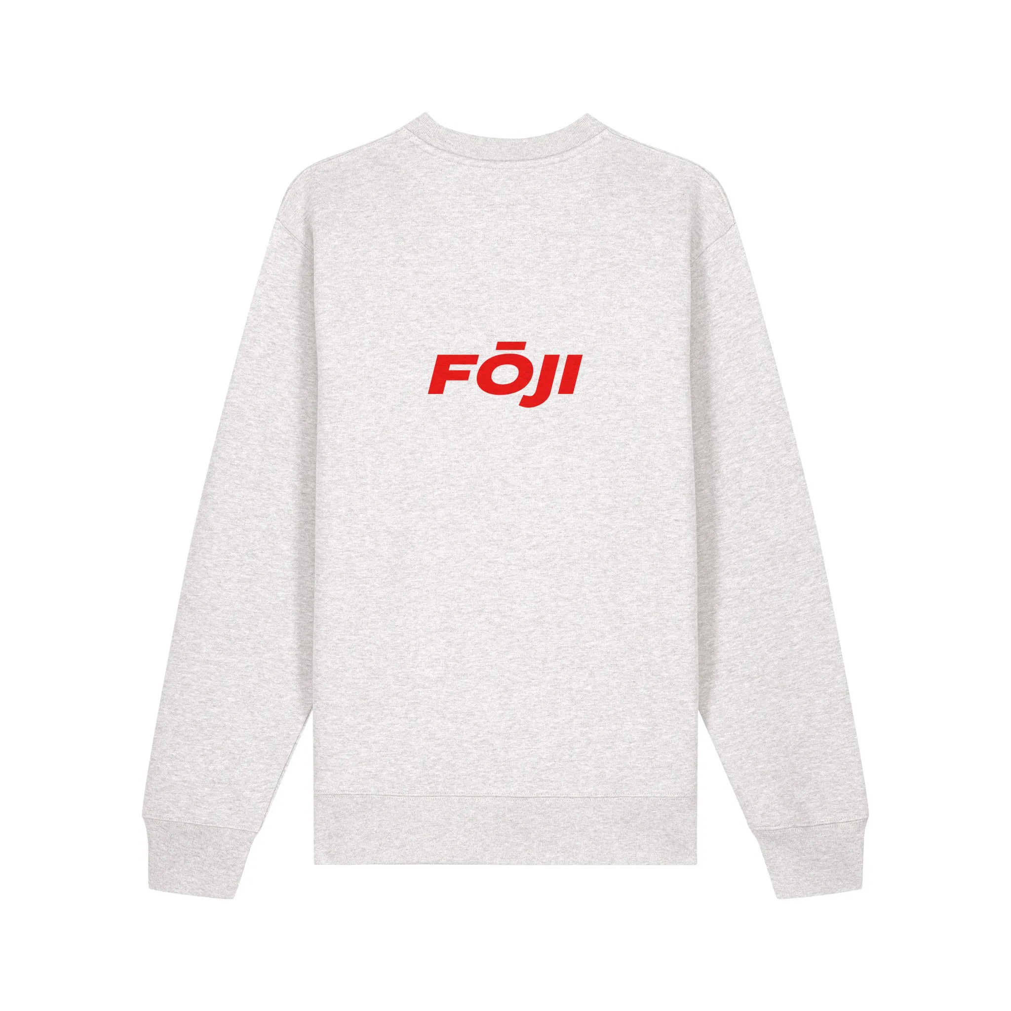 FOJI Badge Sweatshirt in Cool Heather Grey, back