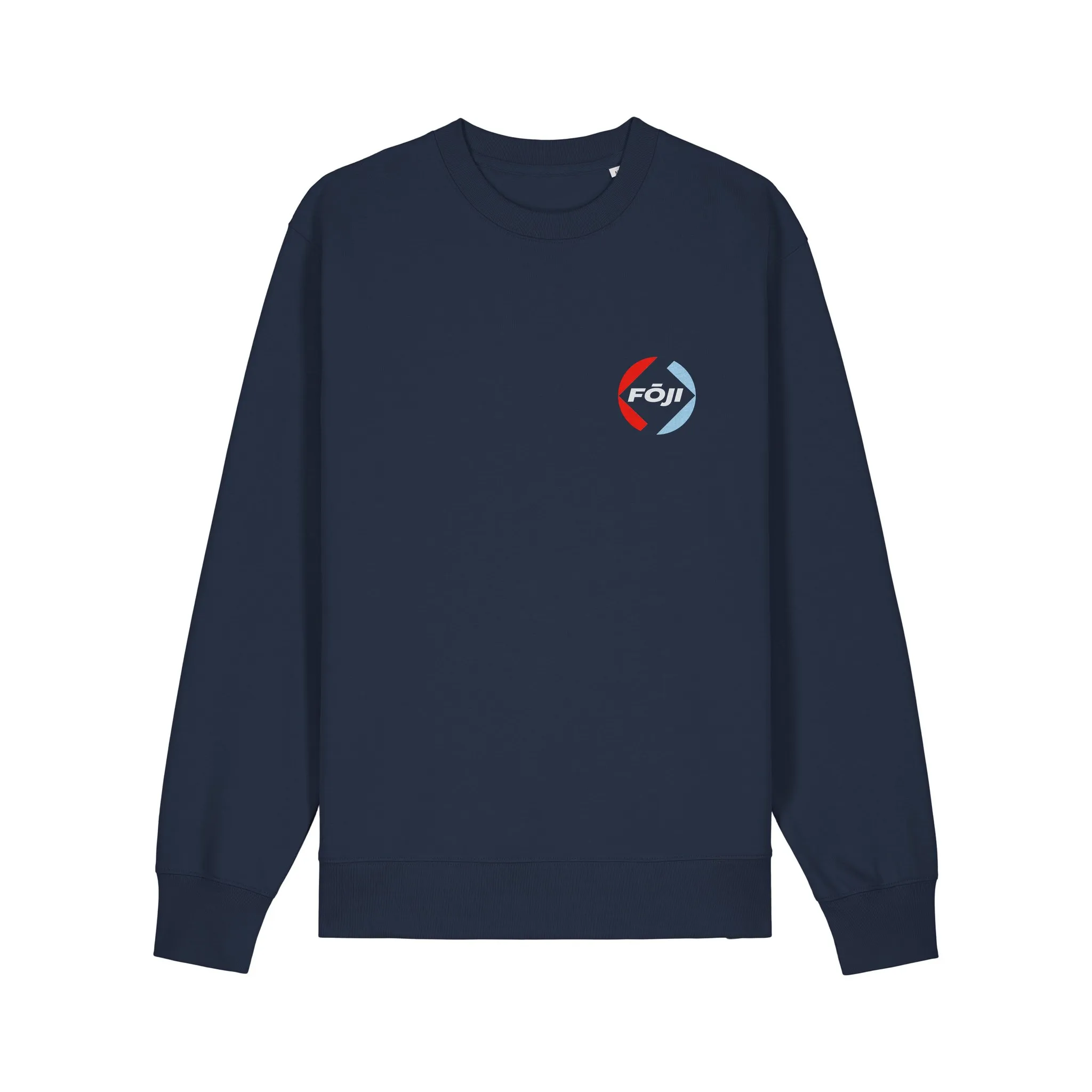 FOJI Badge Sweatshirt in French Navy, front