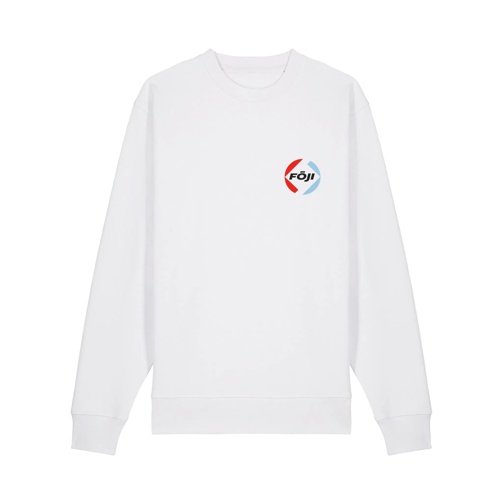 FOJI Badge Sweatshirt in White, front