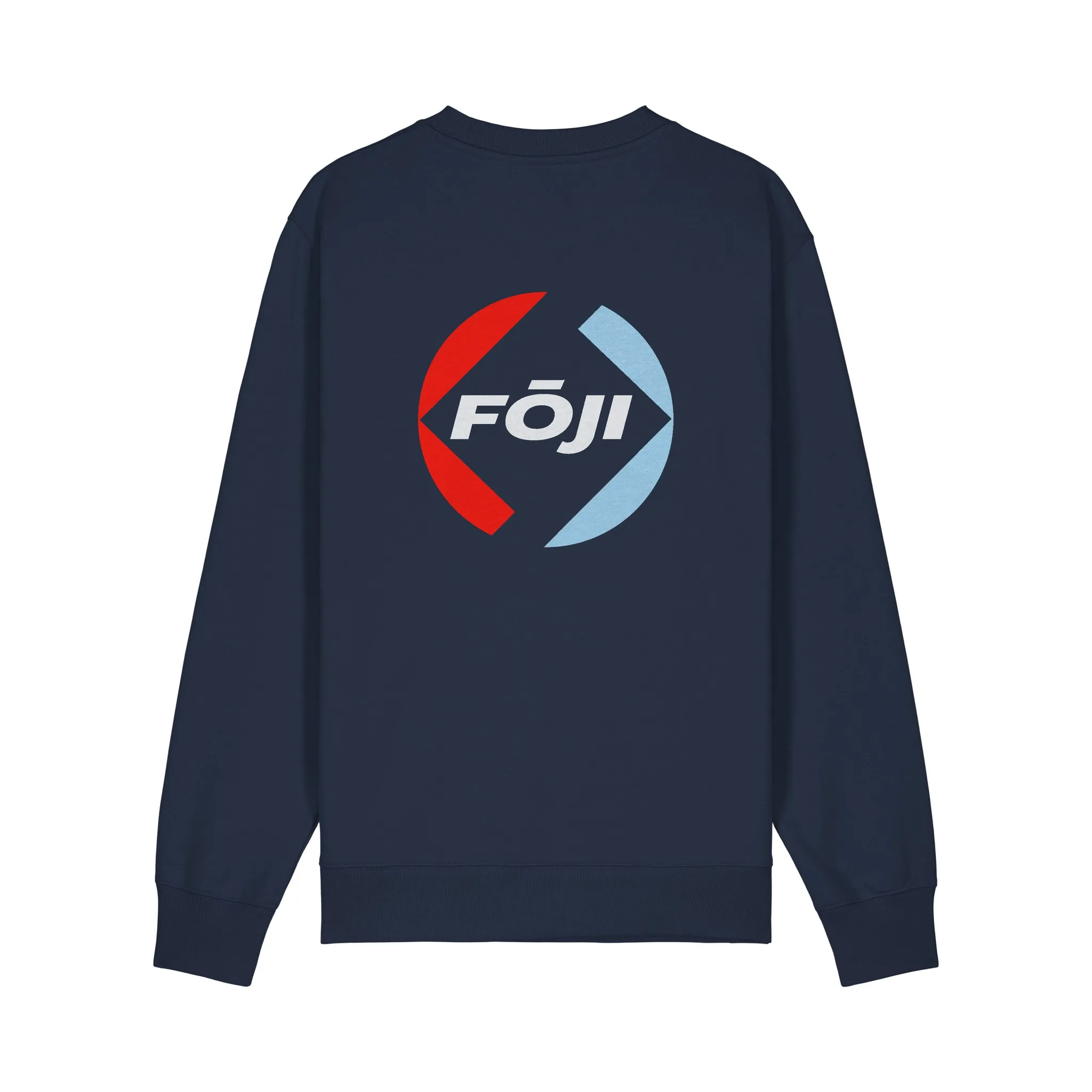 FOJI Badge Back Sweatshirt in French Navy, back