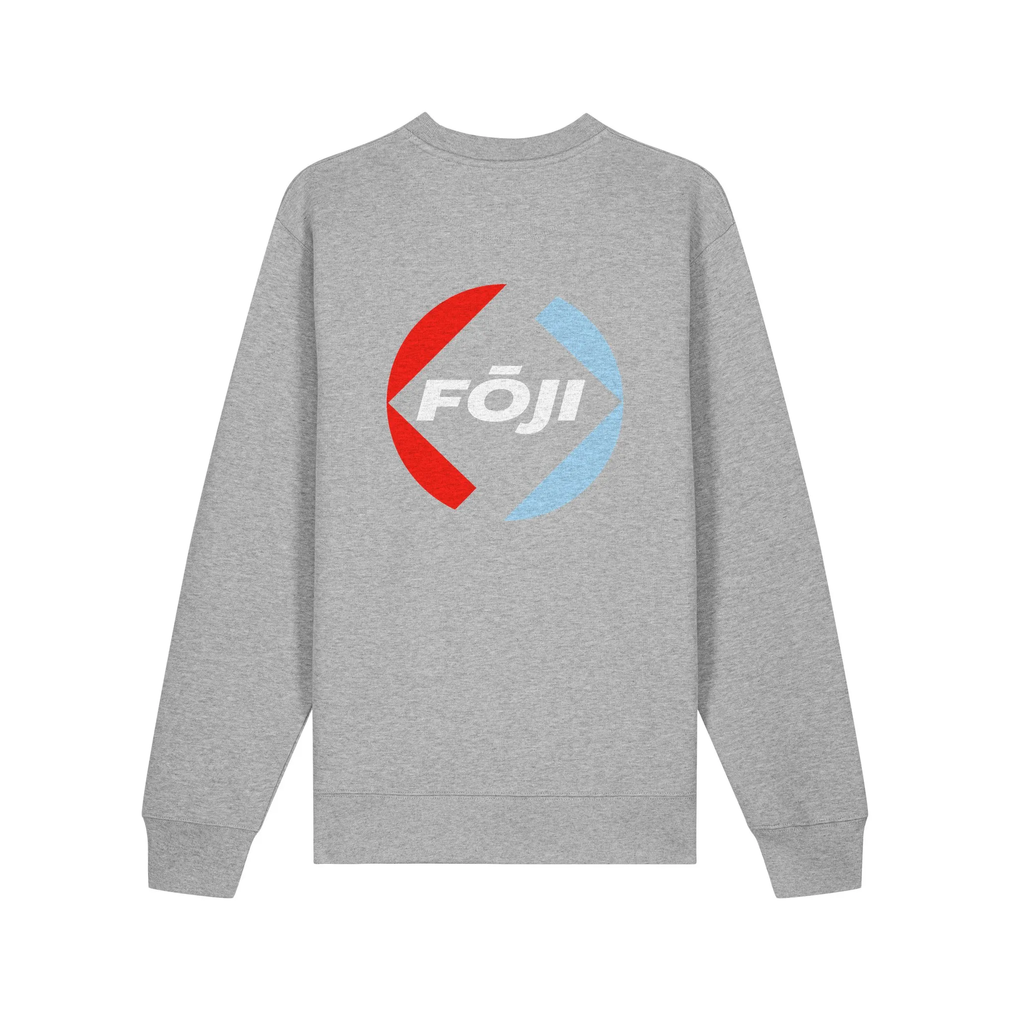 FOJI Badge Back Sweatshirt in Heather Grey, back