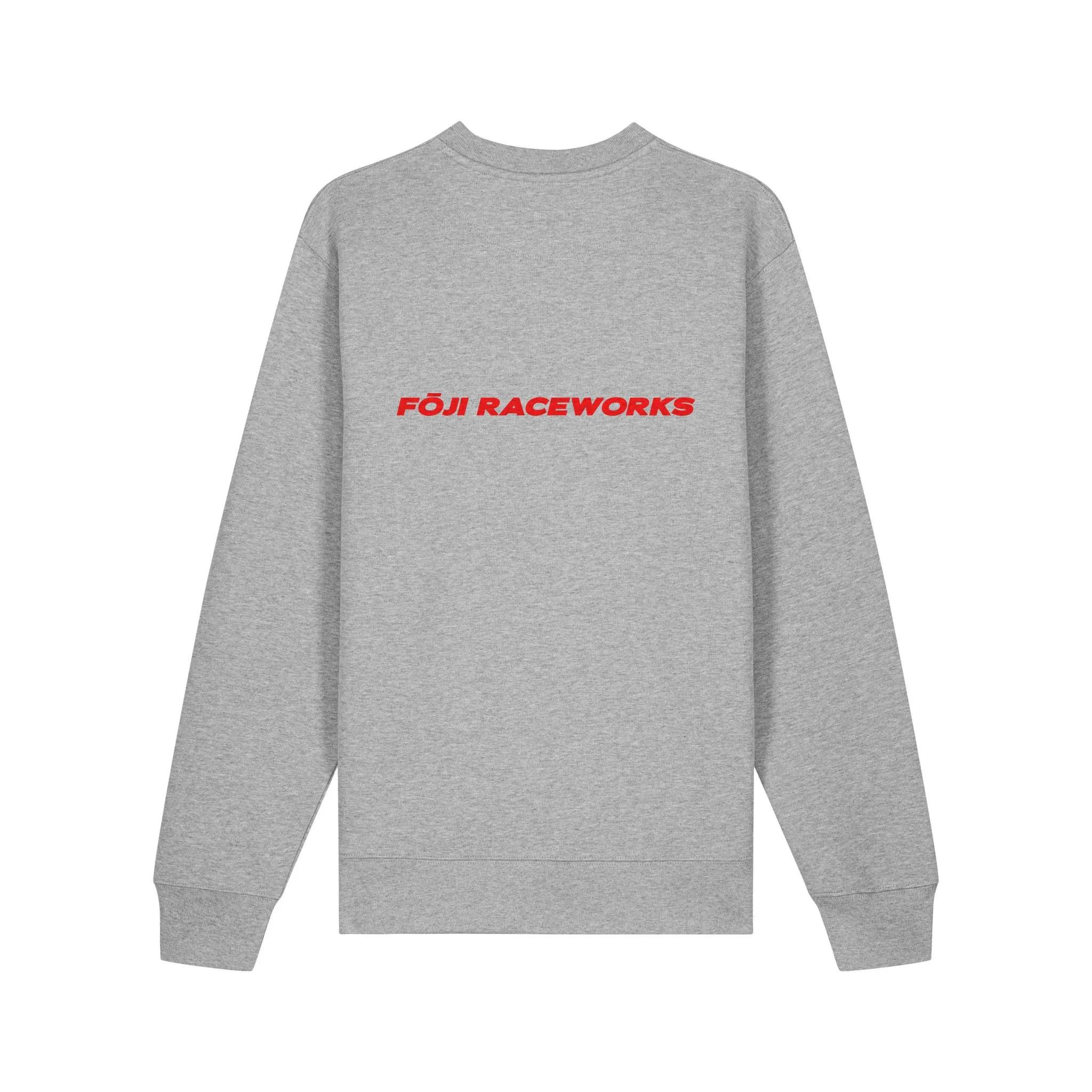 FOJI Flags Raceworks Sweatshirt in Heather Grey, back