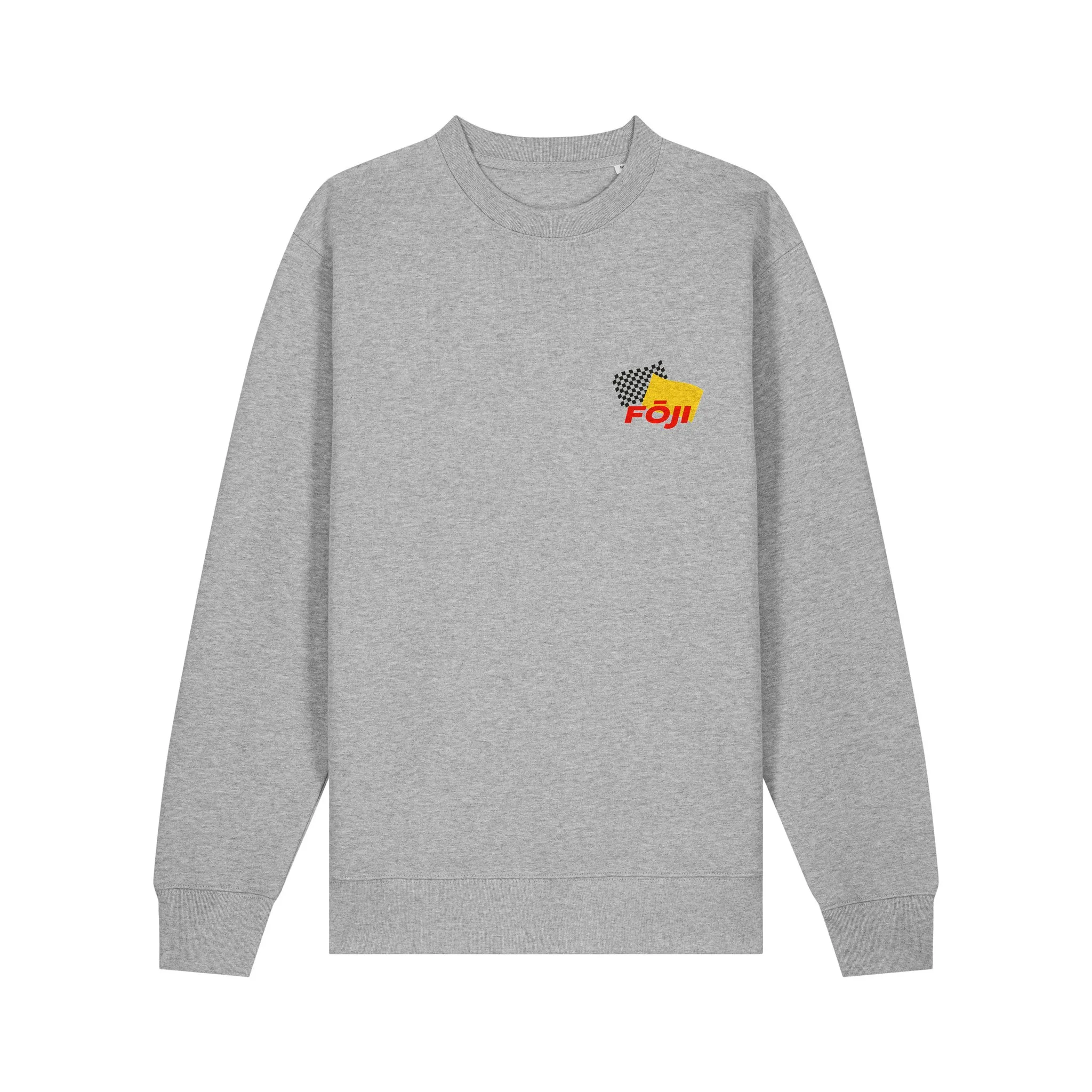 FOJI Flags Sweatshirt in Heather Grey, front