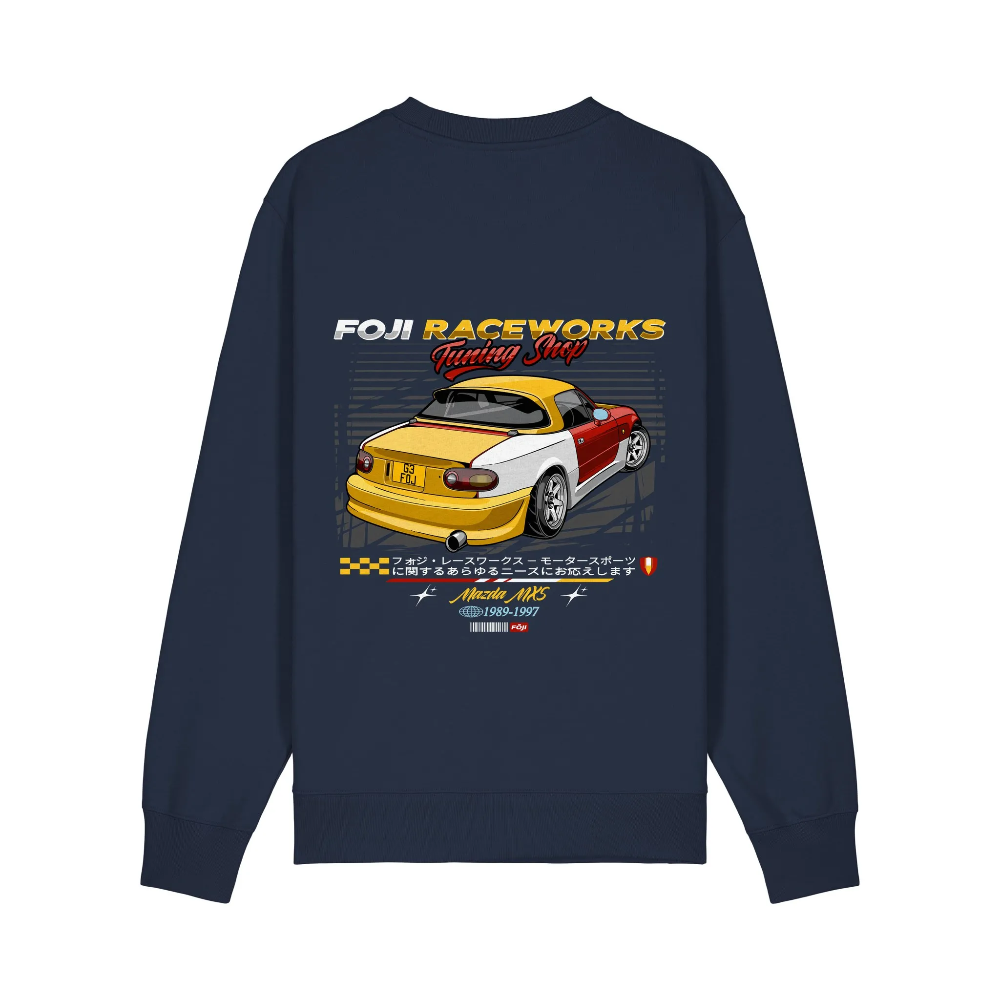 FOJI Tuning Shop Sweatshirt in French Navy, back