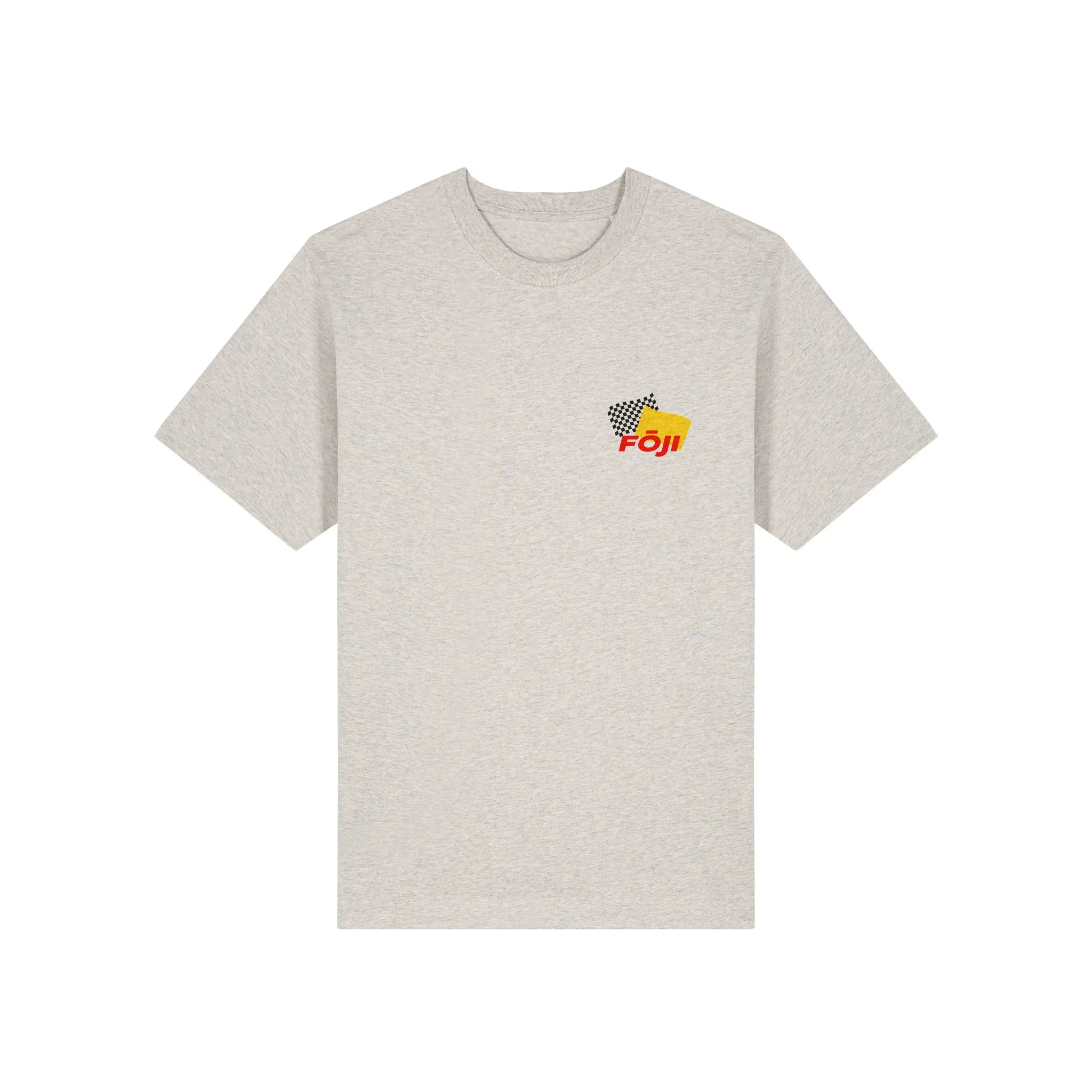 FOJI Flags Raceworks Tee in Heather Haze, front