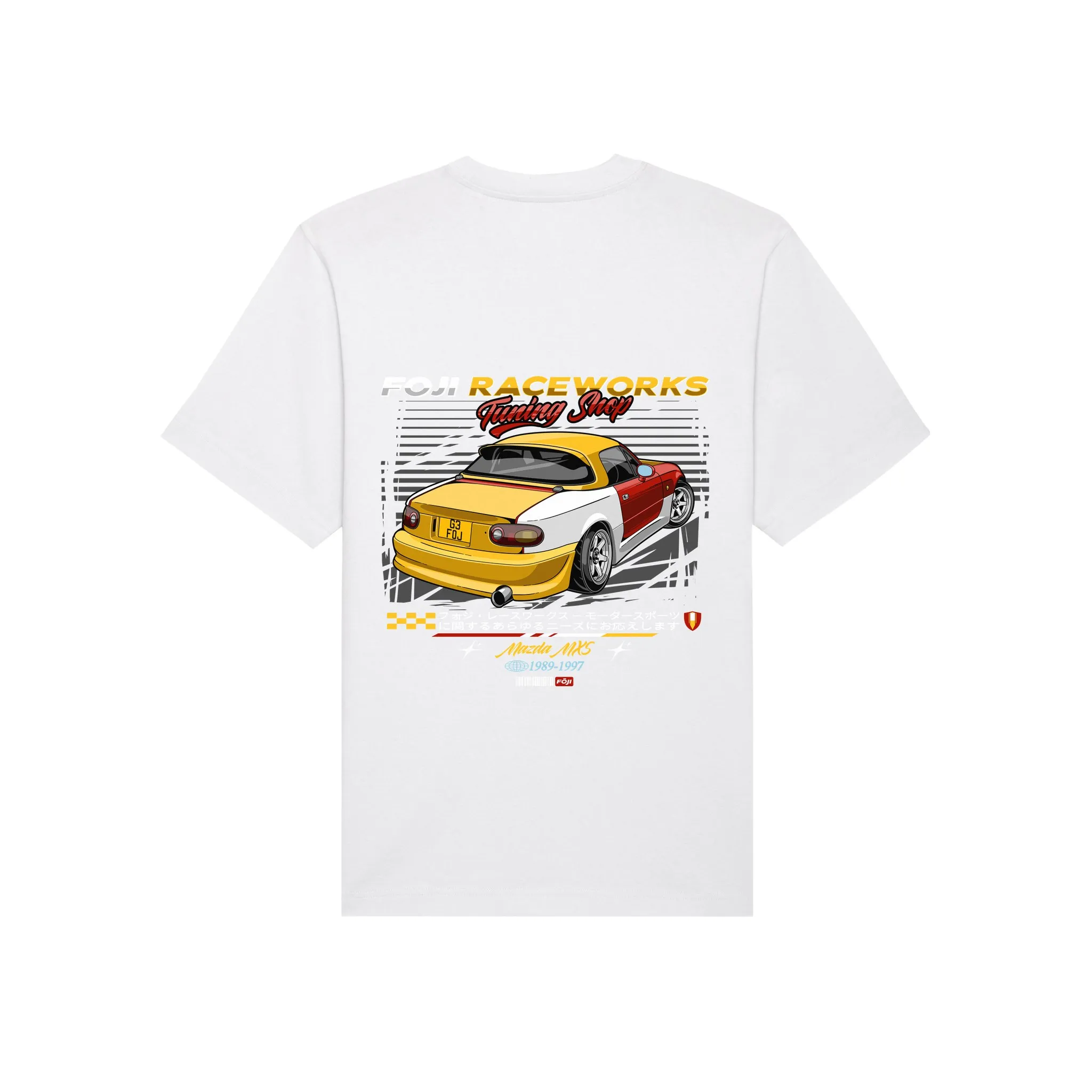 FOJI Tuning Shop Tee in White, back