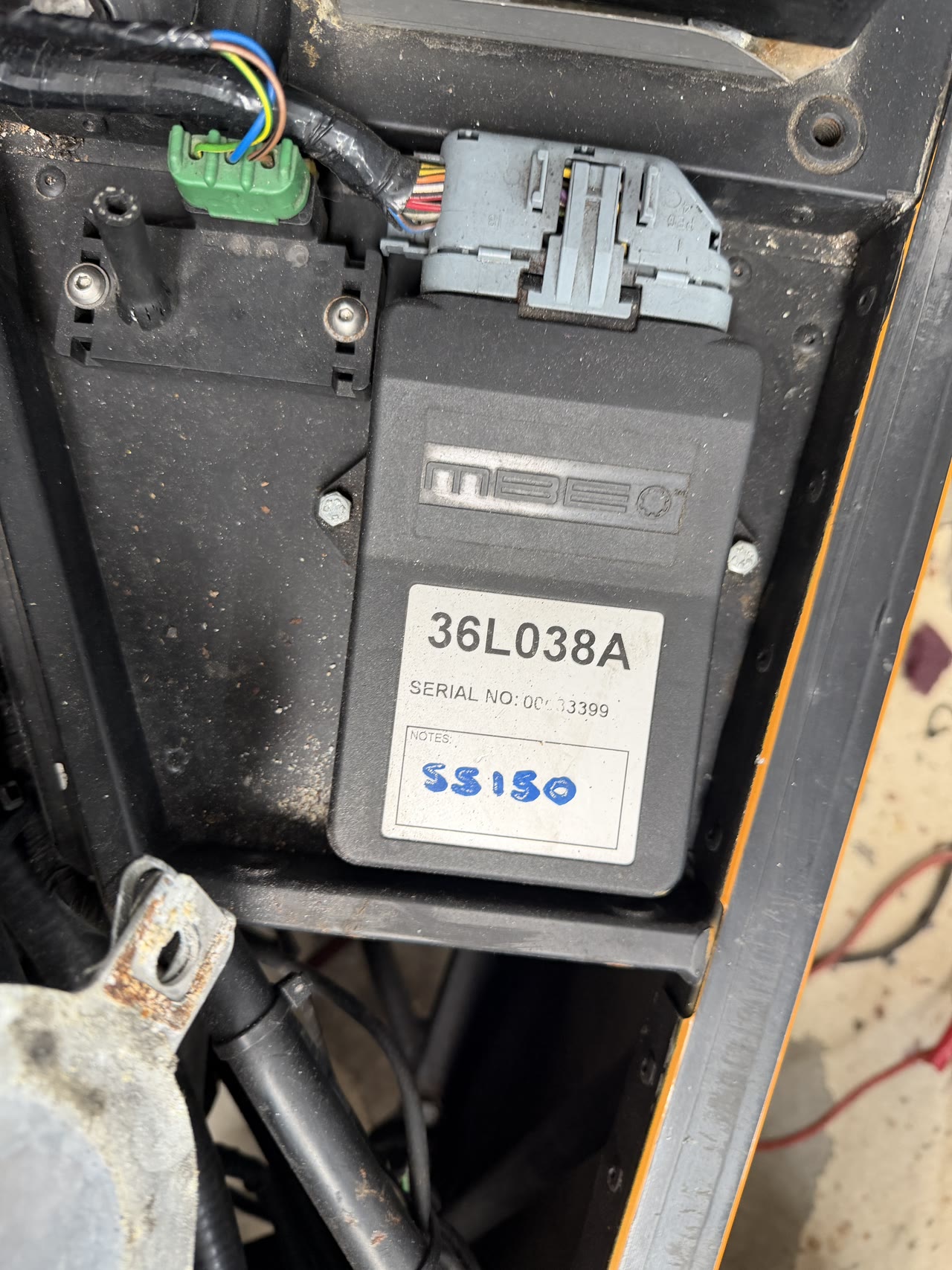 The locked MBE SS150 ECU on the Caterham