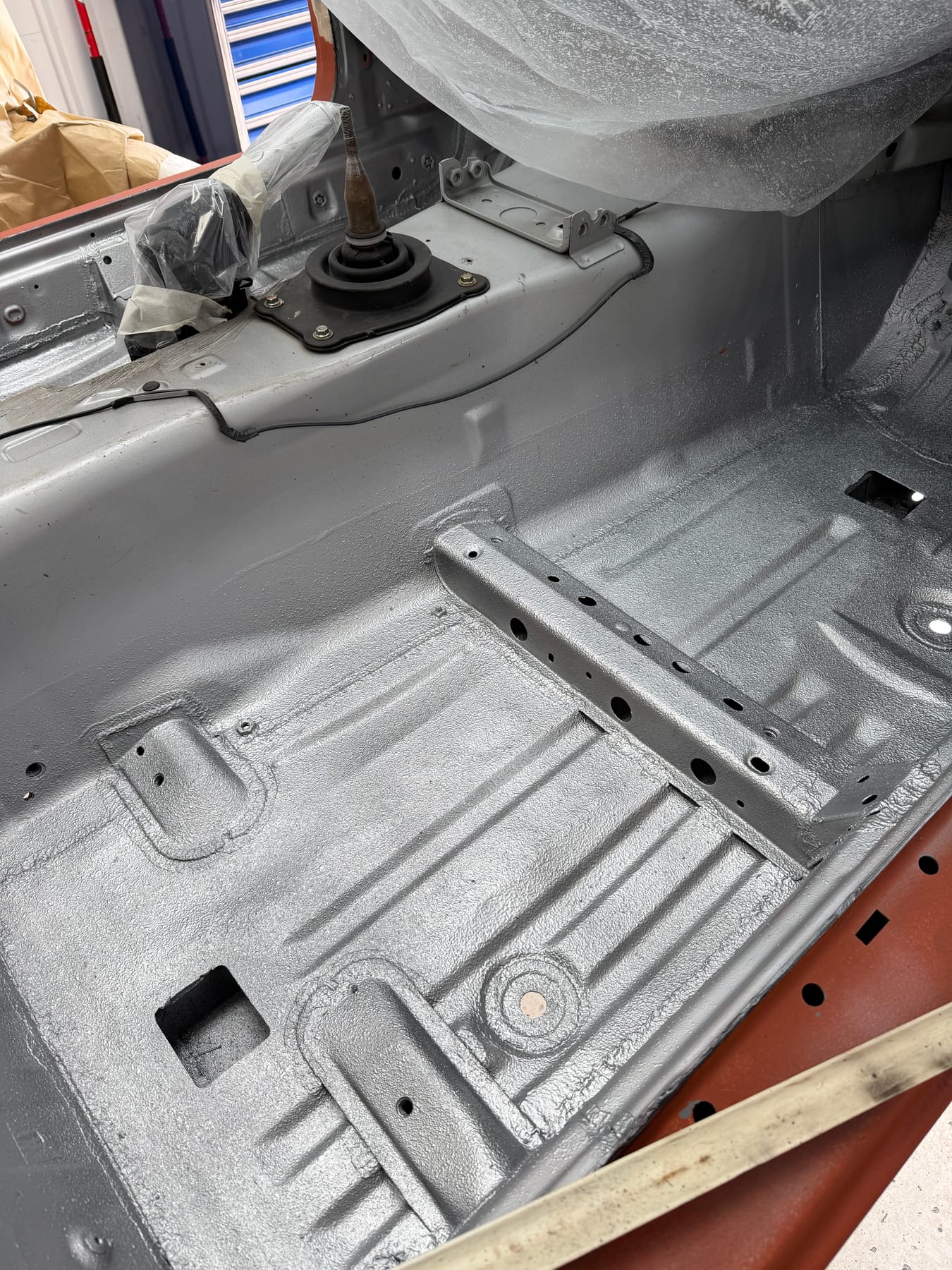 Rebuilt Mk1 MX-5 floor in fresh primer